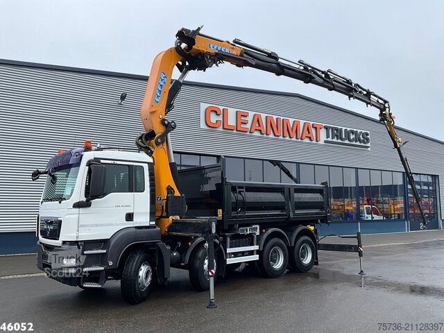 3-sided tipper Man TGS 41.480 8x4 Effer 47 Tonmeter laadkraan + Fl...