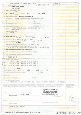 Ανοιχτό ημιρυμουλκούμενο με μουσαμά KÖGEL SN 24 MEGA - BORDWANDE - SEITEN