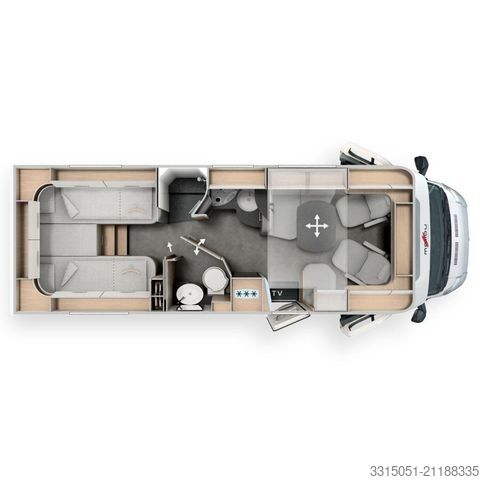 Camping-car semi-intégré MALIBU T 470 RB LE K comfort 180PS+ACC+Markise+TV+LED