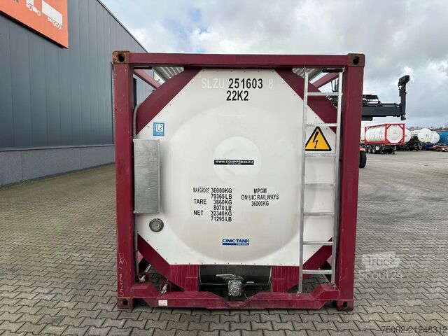 Conteneur-citerne CIMC tankcontainers 20FT ISO /  25.010L / 22K2 / L4BH / T12 / steam...