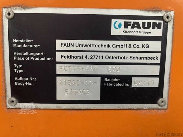 Camión de la basura Mercedes-Benz 2633 6x2 Econic Faun RotoPress/EEV