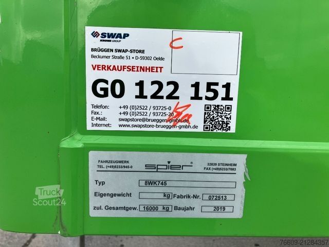 Remorcă cu caroserie interschimbabilă SPIER Wechselbrücke Koffer