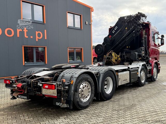 Priklopnik za platformo Scania R580 8x2 EURO6 SKRZYNIA Z HDS HIAB 422E-6 HOPRP