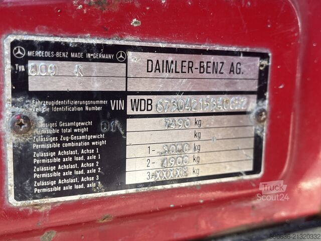 Kipper LKW Mercedes-Benz 809 K, Blatt/Blatt, Meiller, Kipper
