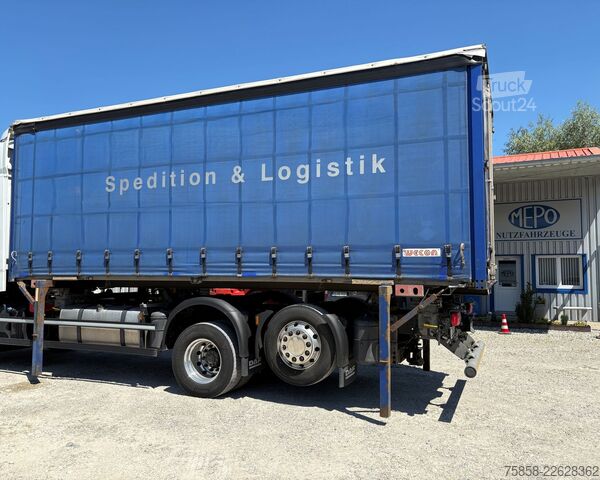 هيكل قابل للتبديل مع سطح مسطح وقماش مشمع Wecon Wechselbrücke Verzinkt Edscha + Gardine