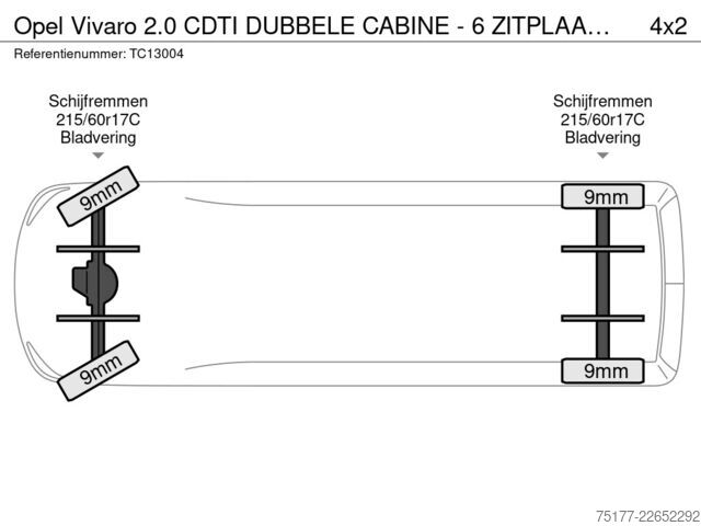 Slēgtais furgons Opel Vivaro 2.0 CDTI DUBBELE CABINE - 6 ZITPLAATSEN