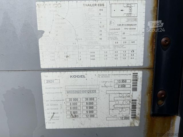 Auflieger mit Pritsche & Plane KÖGEL 3 Achs MEGA SAF Liftachse Hubdach CodeXL+9.5