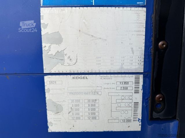 Auflieger mit Pritsche & Plane KÖGEL 3Achs MEGA Hubdach TÜV 03/2026 Getränke/Code XL