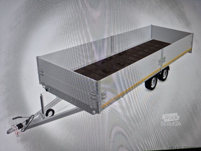 Reboques de automóveis Eduard Volumen 606x220x70cm hohe Aluwände 3500kg Tandem verfügbar Neu