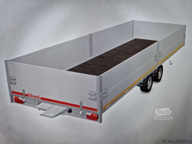 Reboques de automóveis Eduard Volumen 606x220x70cm hohe Aluwände 3500kg Tandem verfügbar Neu