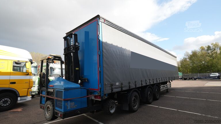 Schuifzeilen Jumbo 3 AXLE CURTAINSIDE TRAILER WITH TERBERG FORKLIFT