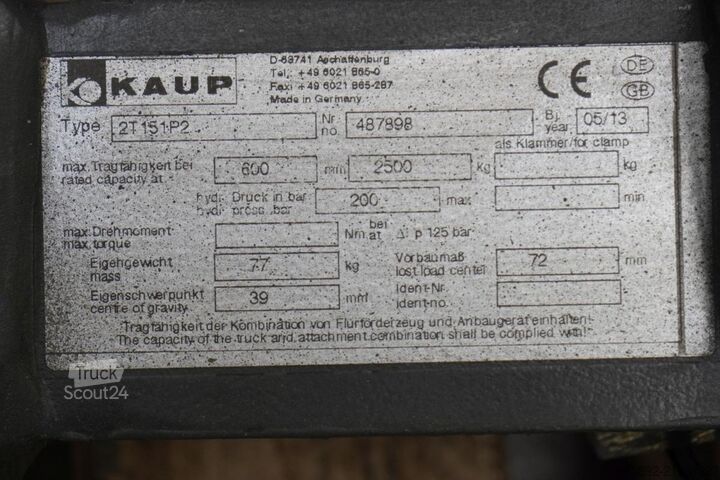 Fork KAUP 2T151P2 B = 1.040 mm