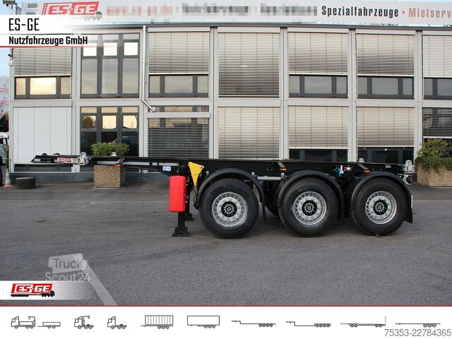 Växelflakssläp KRONE 3-Achs-Containerchassis 20'