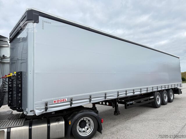 Open semitrailer with tarp Kögel 3 Achs Standard NEU Lift SAF Lasi XL+Getränke