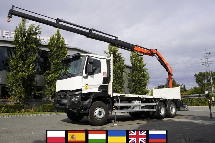 Plattform mit Kran Renault C380 DTI 11 6x4 / Fassi F235A.0.24 E