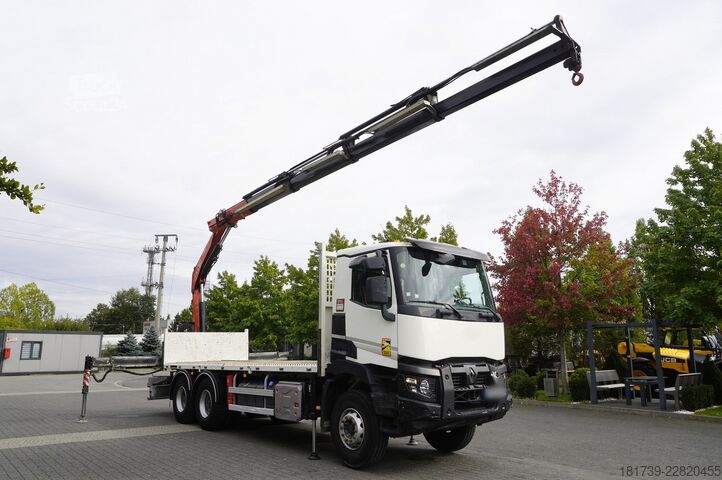 Plattform mit Kran Renault C380 DTI 11 6x4 / Fassi F235A.0.24 E
