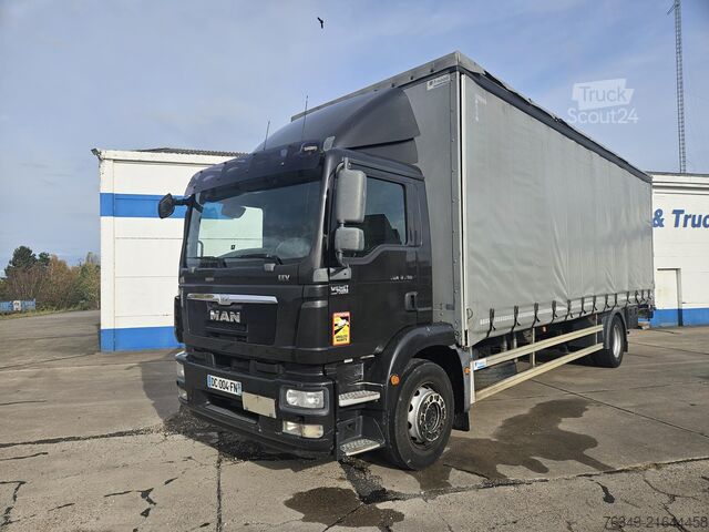 Camion plateau avec bâche MAN TGM 18-290 BL - EEV - TAUTLINER + LIFT