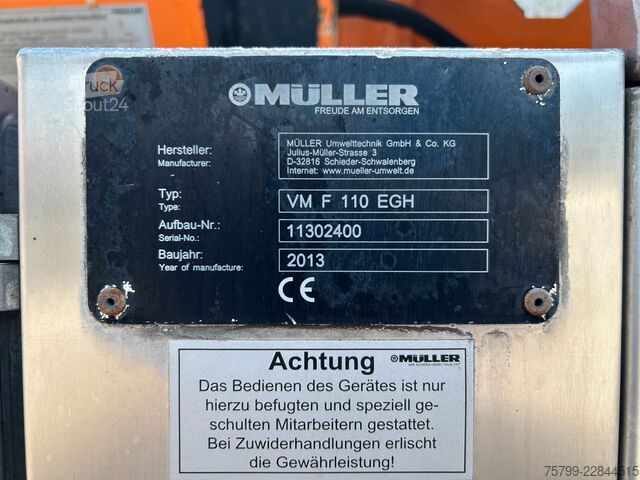 Vákuumtartályos teherautó MERCEDES-BENZ 3344 Actros Saug-Druck Wagen Müller VMF 110EGH