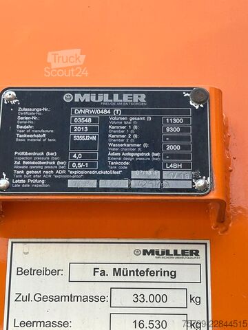 Vákuumtartályos teherautó MERCEDES-BENZ 3344 Actros Saug-Druck Wagen Müller VMF 110EGH