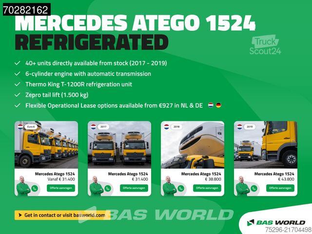 Kyld/fryst transport Mercedes Atego 1524 Atego 4X2 Thermo King T-1200 R 1500k...
