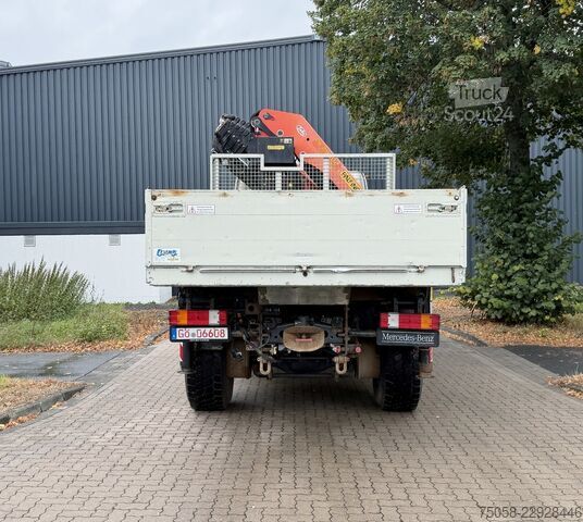Grue montée sur camion Mercedes-Benz AXOR 1833 - 4x4 - Pritche - Kran - 1. Hd