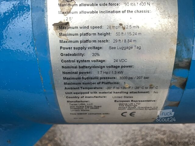 Römork Üstü Bomlu Kaldırıcı Genie TZ-50 Hybrid w/Drive (17m)