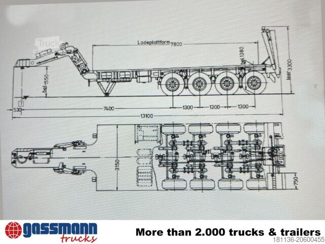 Låglastarsläpvagn Kässbohrer SLT 50-2, Elefant, EX BW