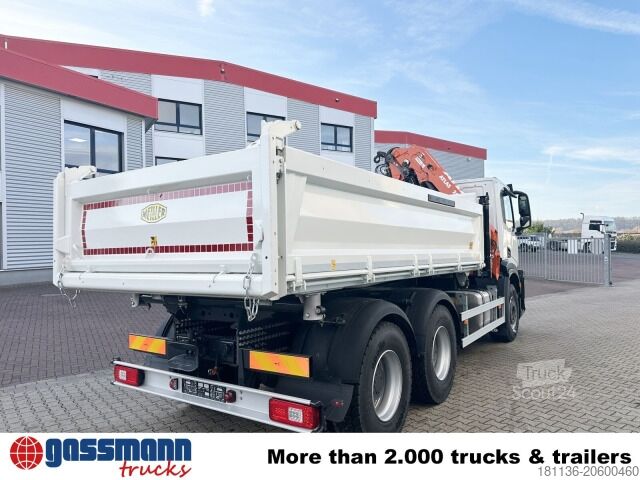 Kipper LKW Iveco X-Way AD300X46Z 6x4 mit Kran Atlas AK 206.4E-A2,