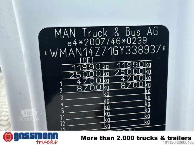 Kroklastbil MAN TGL 12.250 4x2 BL, Palfinger Abroller P 07-25MPA,