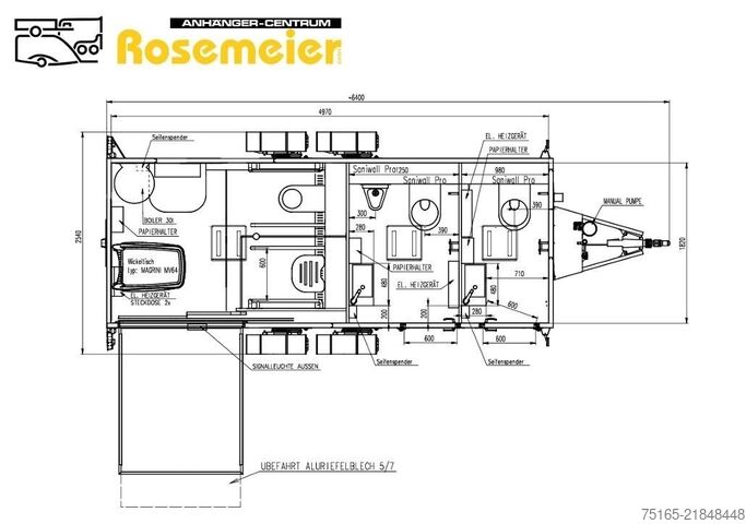 Wc-vaunu Rosemeier VE WC F 20.40 SP Behinderten Toilettenanhänger