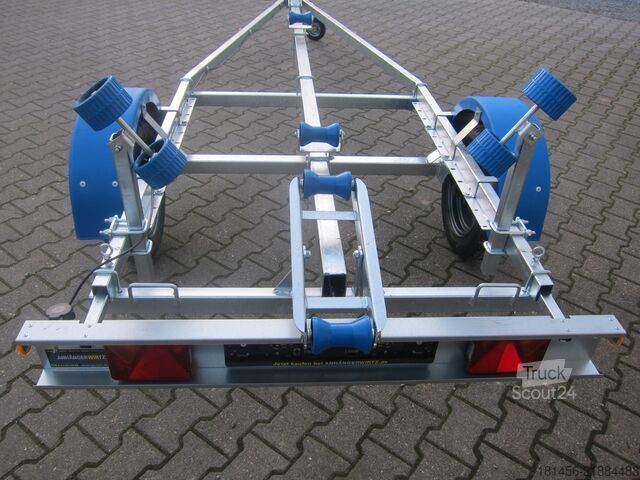 مقطورة قارب trailershop Boot Trailer Bootanhänger Neptun Navy 750kg sofort verfügbar nach Bestellung