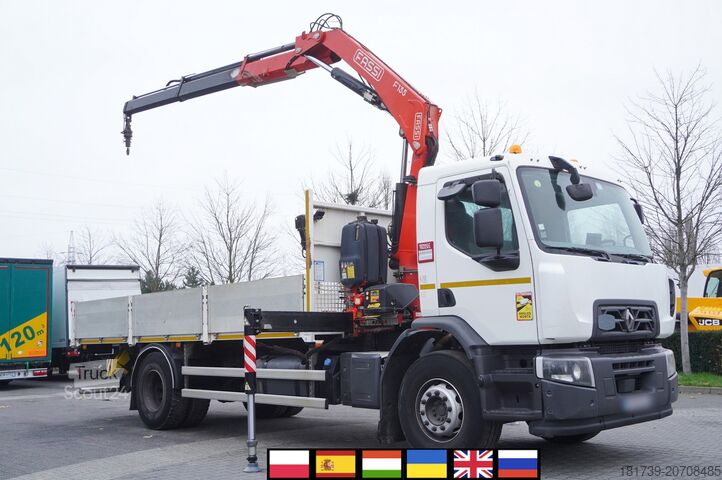 Flatbed truck with crane Renault C280 DTI 8 / FASSI crane 5.6T / 560 mth
