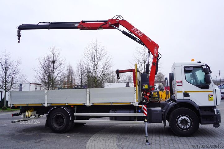 Flatbed truck with crane Renault C280 DTI 8 / FASSI crane 5.6T / 560 mth
