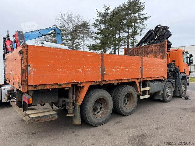 Open laadbak Scania P420 8X4 PRITSCHE + (25m) KRAN HIAB 422 E-5 HIP...
