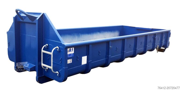 Roll-off container A1 Container Normbehälter 10 m³ Doppelflügeltür - RAL 5010 Enzianblau - Abrollcontainer