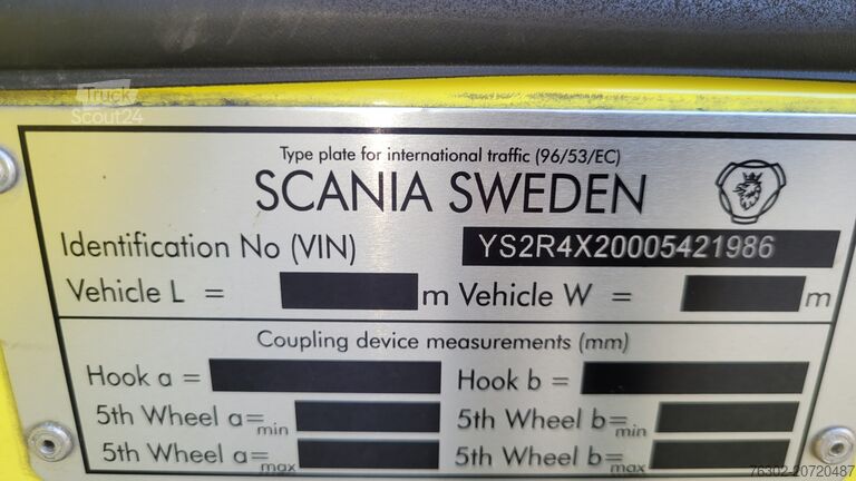 Standard dragbil Scania R 580 Retarder Standklima 2 Tanks Toplin