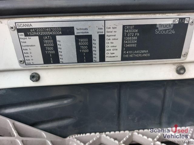 Standartinis vilkikas Scania R 410 LA4X2MNA Euro 6 Topline Streamline