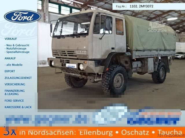 Tenteli düz yataklı kamyon STEYR 12 M18/4x4 Pritsche Plane