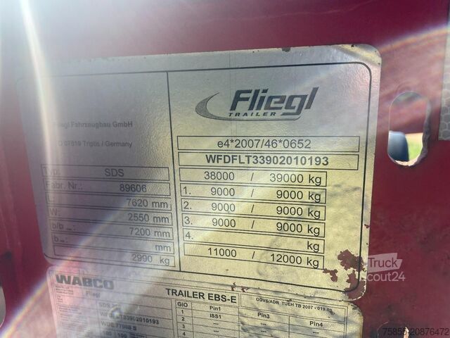 Containertransport Fliegl SDS380 20FT Tank / ADR / BPW Disc