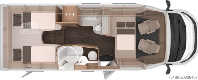 Pusiau integruotas kemperis KNAUS L!VE TI 700 MEG Modell 2025 / Live Ti / Automati