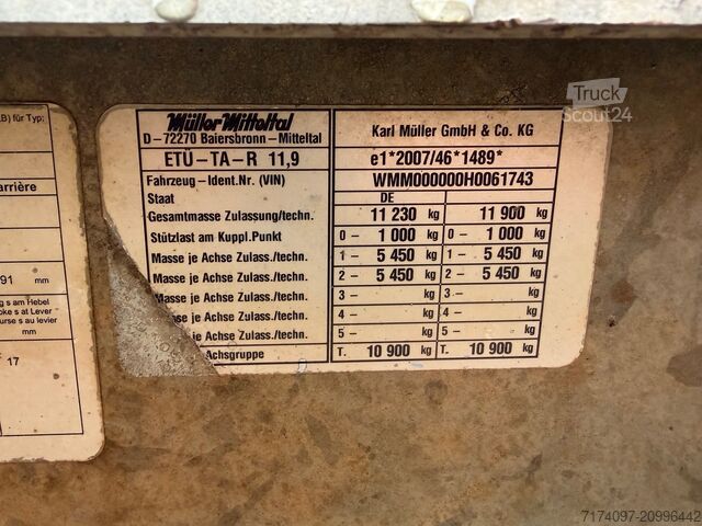 Remorque porte-engins surbaissée Müller-Mitteltal ETUE-TA-R 11.9