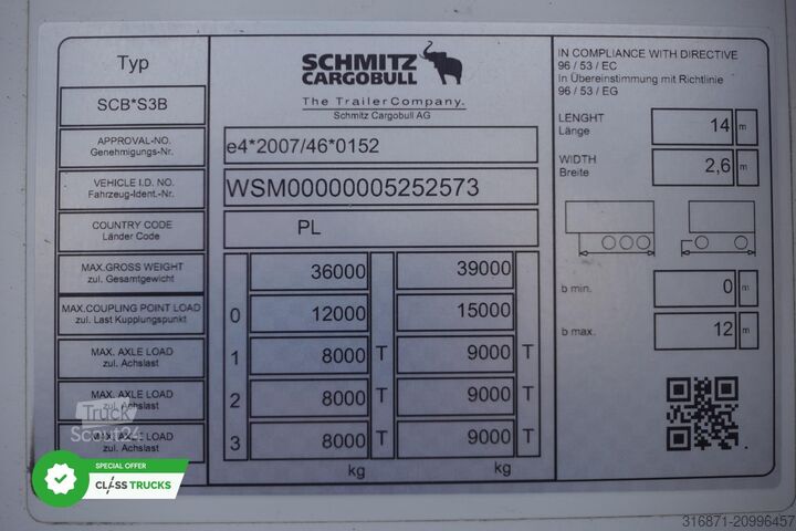 Semi-remorque frigorifique SCHMITZ CARGOBULL SKO FP 60 Smart