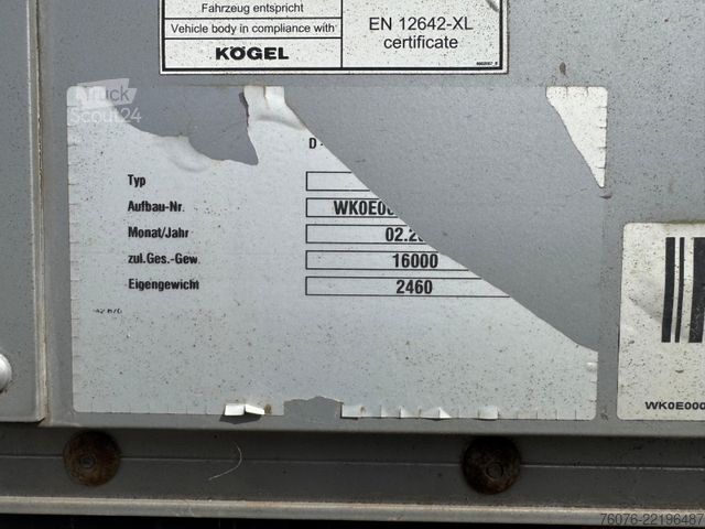 Swap body truck Kögel BDF Wechselbrücke 7.45 Curtainsider