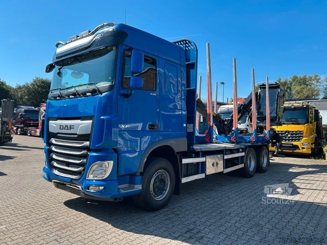 Autocarro forestale DAF XF 530 Plattform Kesla Kran Typ 2112 +Kabine