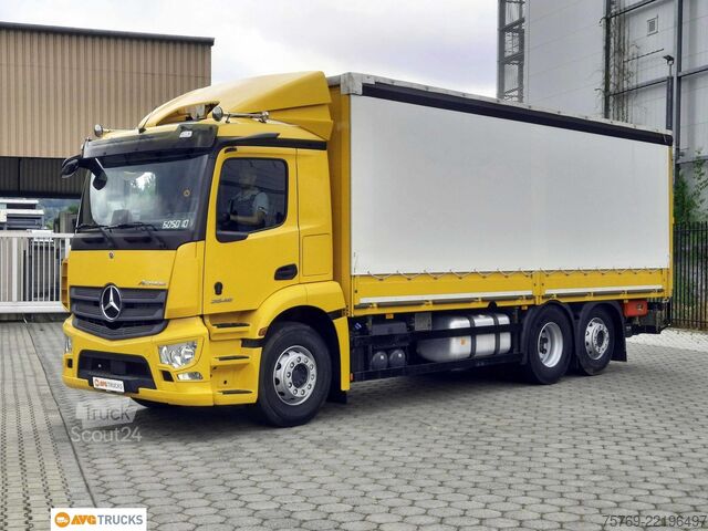 Plattewagen met zeil MERCEDES-BENZ 2546 L ACTROS Schiebeplane Schiebeverdeck LBW