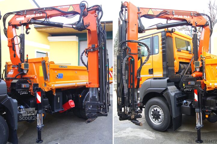 Autocarro ribaltabile MAN TGS 18.320 BL 4x4 / ATLAS 75.2 / MEILLER / Winterdienst