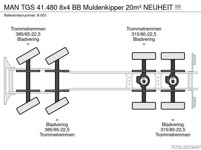 Sklápěč MAN TGS 41.480 8x4 BB Muldenkipper 20m³ NEUHEIT !!!