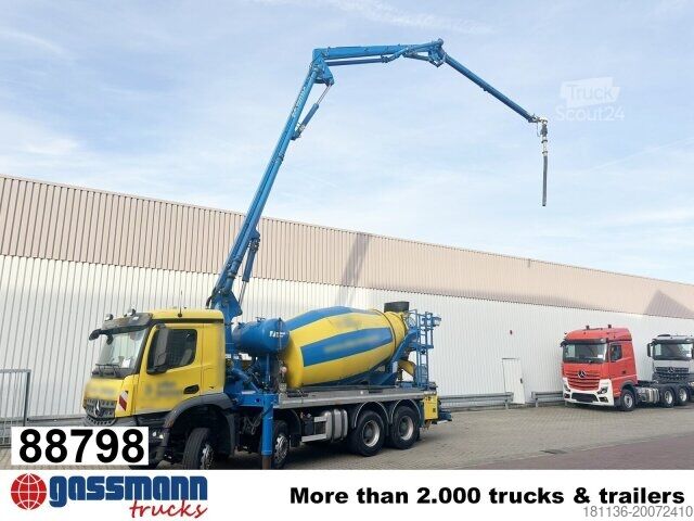 Mobiele betoncentrale Mercedes-Benz Arocs 3246 B 8x4 Stetter Mischer 7m³, Pumpe 25m