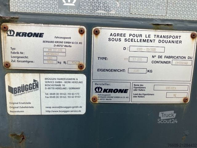 Swap body trailer KRONE Wechselbrücke Koffer