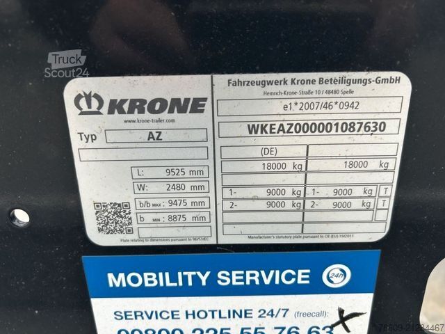 Remolque con chasis intercambiable KRONE 2 Achswechselfahrgestell, Typ: AZW 18 eL3B9
